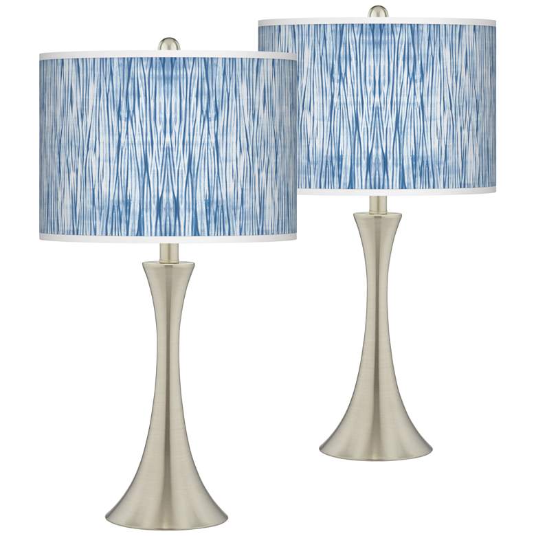 Image 1 Giclee Glow Trish 24" High Beachbomb Blue Shade Touch Lamps Set of 2