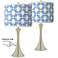 Giclee Glow Trish 24" Leaf Symmetry Nickel Touch Table Lamps Set of 2