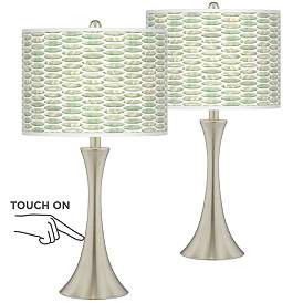 Image1 of Giclee Glow Trish 24" Oval Tempo Shade Touch Lamps Set of 2