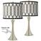 Giclee Glow Trish 24" Rustic Chic Shade Touch Table Lamps Set of 2
