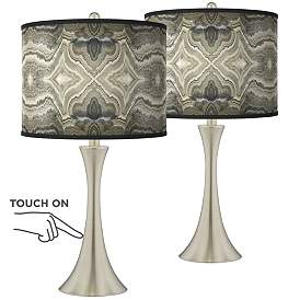 Image1 of Giclee Glow Trish 24" Sprouting Marble Modern Touch Lamps Set of 2