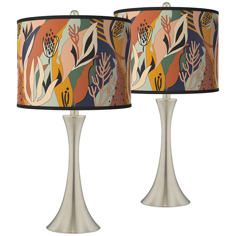 Image 1 Giclee Glow Trish 24" Wild Desert Shades with Touch Lamps Set of 2