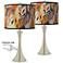 Giclee Glow Trish 24" Wild Desert Shades with Touch Lamps Set of 2