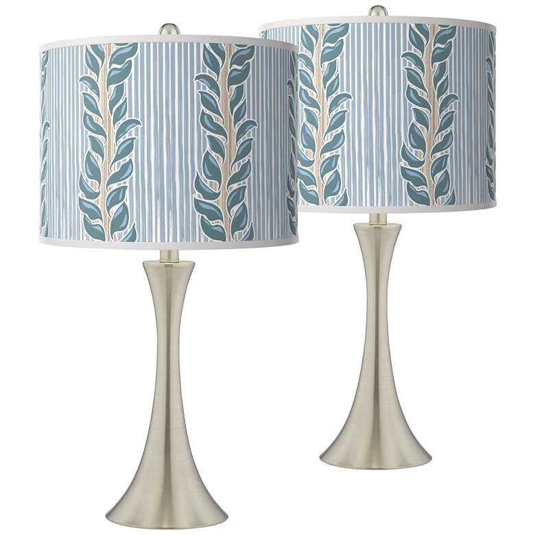 Image 1 Giclee Glow Trish 26 1/4" Drifting Petals Nickel Touch Lamps Set of 2