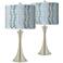 Giclee Glow Trish 26 1/4" Drifting Petals Nickel Touch Lamps Set of 2