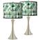 Giclee Glow Trish 26 1/4" Misty Morning Nickel Touch Lamps Set of 2
