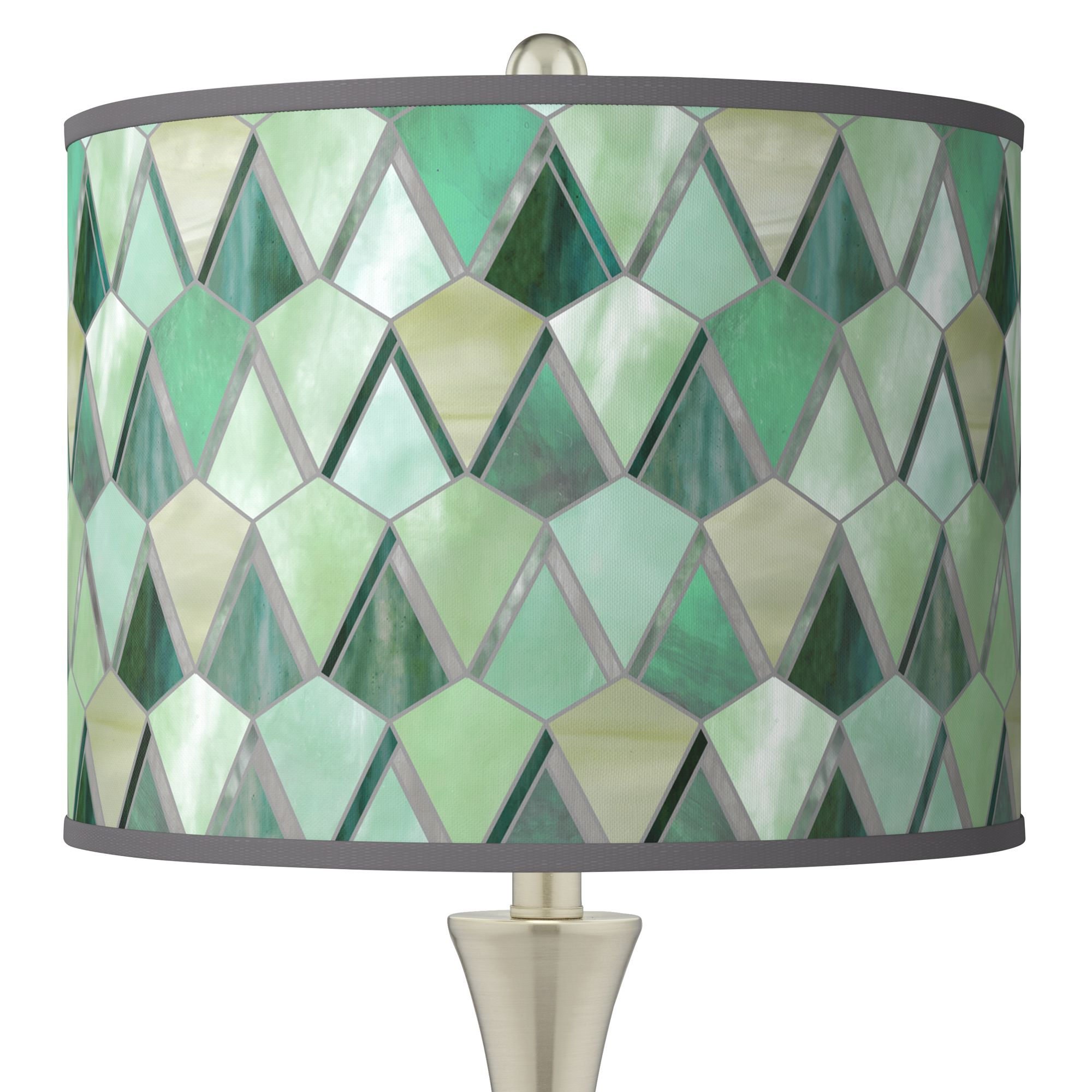 Image 2 Giclee Glow Trish 26 1/4" Misty Morning Nickel Touch Lamps Set of 2 more views