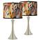 Giclee Glow Trish 26 1/4" Wild Desert Shades with Touch Lamps Set of 2
