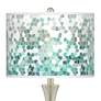 Thumbnail2 of Giclee Glow Trish Aqua Mosaic Brushed Nickel Touch Table Lamps Set of 2 more views