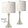 Giclee Glow Trish Windflowers 24" Nickel Touch Table Lamps Set of 2
