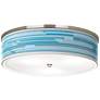 1_Giclee Glow Urban Stripes Blue 20 1/4" Nickel Modern Ceiling Light
