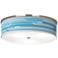 Giclee Glow Urban Stripes Blue 20 1/4" Nickel Modern Ceiling Light
