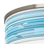 2_Giclee Glow Urban Stripes Blue 20 1/4" Nickel Modern Ceiling Light more views