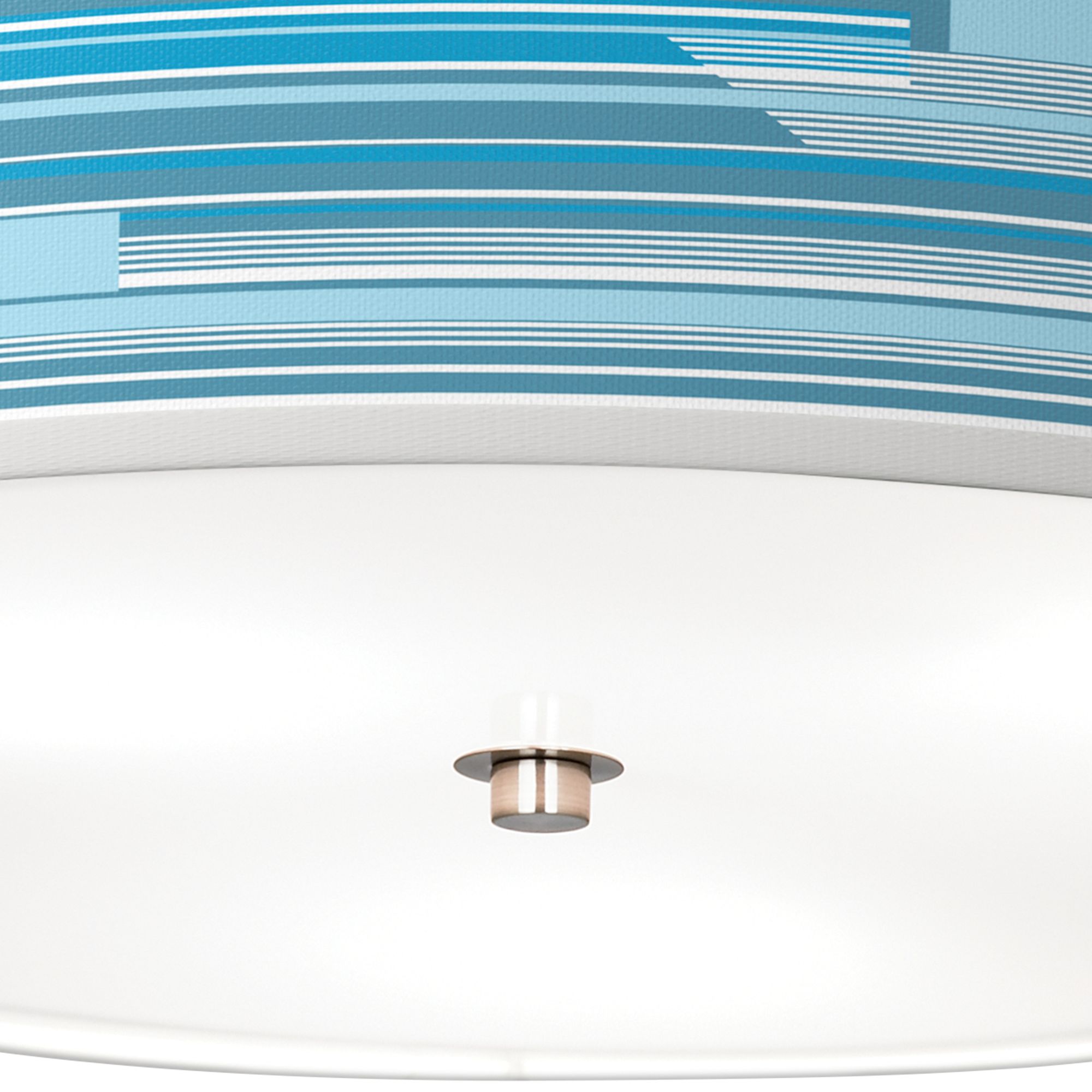 Image 3 Giclee Glow Urban Stripes Blue 20 1/4" Nickel Modern Ceiling Light more views
