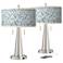 Giclee Glow Vicki 23" Blue Amity Shade Nickel USB Lamps Set of 2