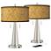 Giclee Glow Vicki 23" Golden Versailles Nickel USB Lamps Set of 2