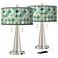 Giclee Glow Vicki 23" Misty Morning Brushed Nickel USB Lamps Set of 2