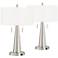 Giclee Glow Vicki 23" Modern Brushed Nickel USB Table Lamps Set of 2