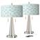 Giclee Glow Vicki 23" Spring Shade with Nickel USB Lamps Set of 2