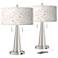 Giclee Glow Vicki 23" Windflowers Shade USB Table Lamps Set of 2