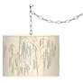 Giclee Glow Weeping Willow Shade 13 1/2" Wide Plug-In Swag Pendant