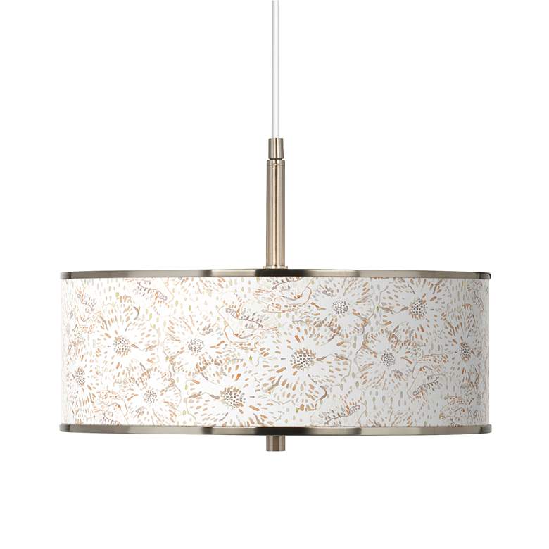 Image 1 Giclee Glow Windflowers 16" Wide Drum Shade Pendant Light