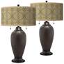 Giclee Glow Zoey 24 1/2" Colette Shade Bronze Table Lamps Set of 2