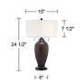 Giclee Glow Zoey 24 1/2" Colette Shade Bronze Table Lamps Set of 2