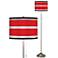 Giclee Red Stripes Brushed Nickel Pull Chain Floor Lamp