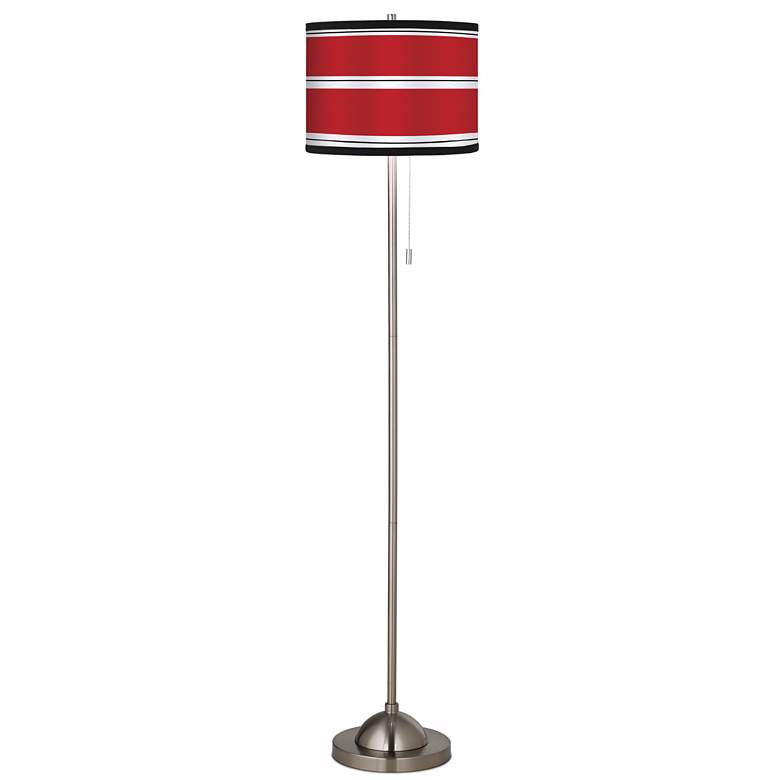 Image 1 Giclee Red Stripes Pattern Shade Floor Lamp