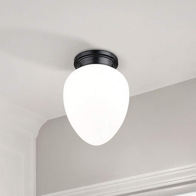 Image 1 Gideon 10" Wide Matte Black Ceiling Light