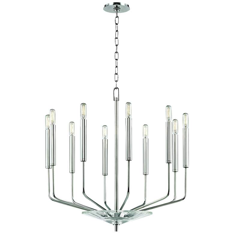 Image 1 Gideon 24 1/4 inch Wide Polished Nickel 10-Light Chandelier