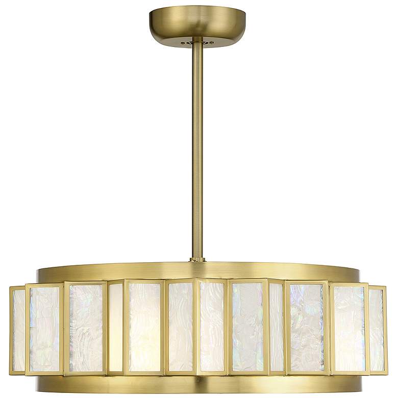 Image 1 Gideon 4-Light LED Fan D'Lier in Warm Brass
