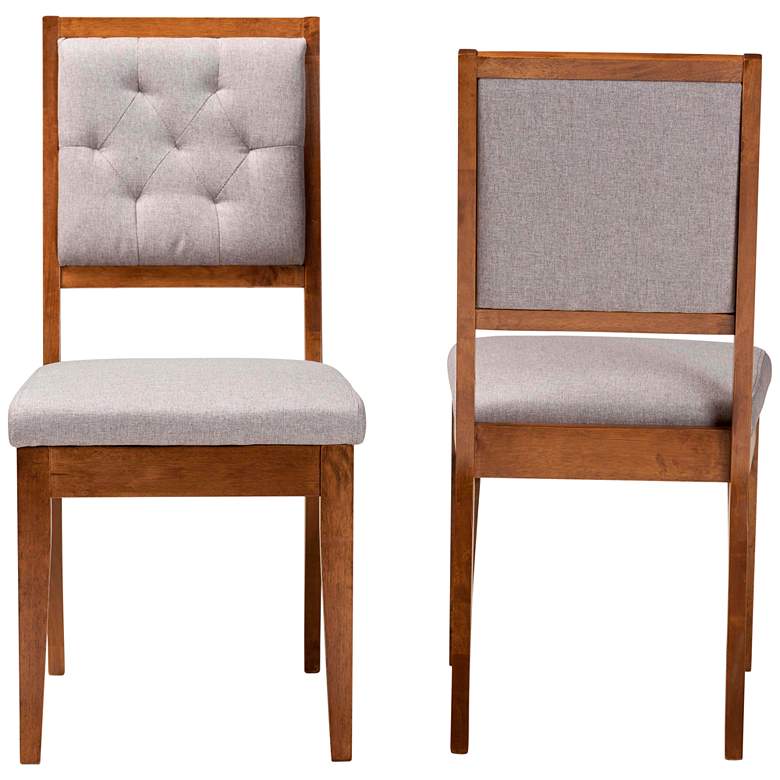 Image 6 Gideon Gray Tufted Fabric Dining Chairs Set of 2 more views