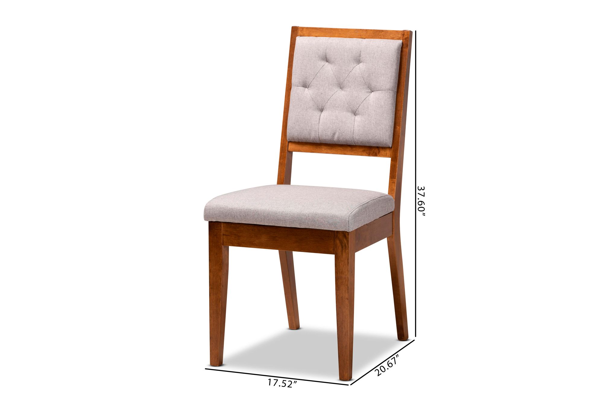 Gideon Gray Tufted Fabric Dining Chairs Set of 2