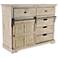 Gifford 40"W Whitewashed Brown 5-Drawer Wood Accent Cabinet