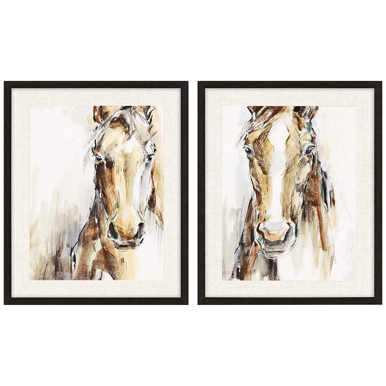 Image 1 Gift Horse 30 inch High 2-Piece Framed Giclee Wall Art Set
