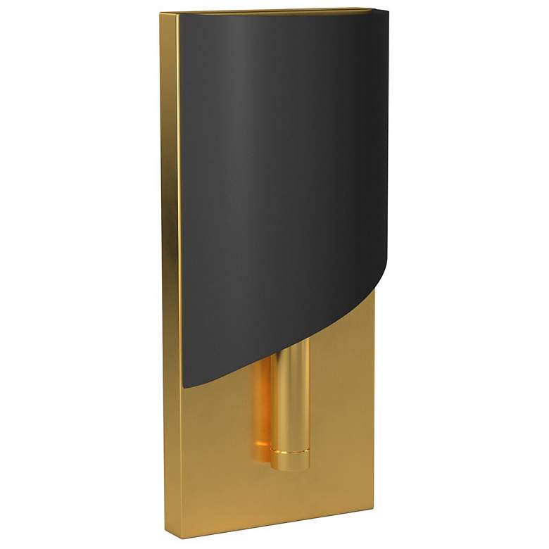 Image 3 Gigi 11 1/2"H Heritage Brass with Satin Black Wall Sconce more views