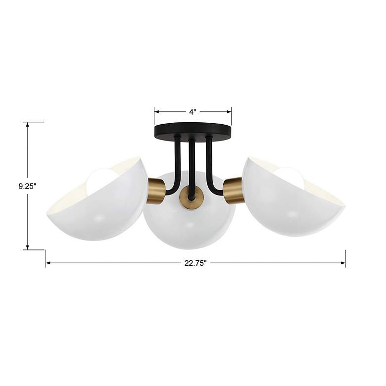 Image 5 Gigi 3 Light Black Brass Ceiling Mount more views