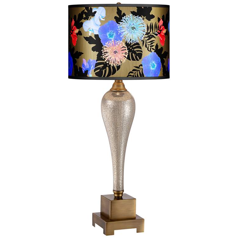 Gigi Midnight Garden Gold Shade Mercury Glass Table Lamp