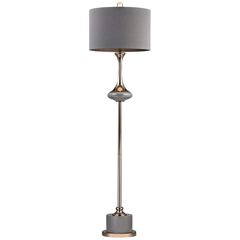 Image 1 Gila Gold and Gray Fluted Neck Floor Lamp
