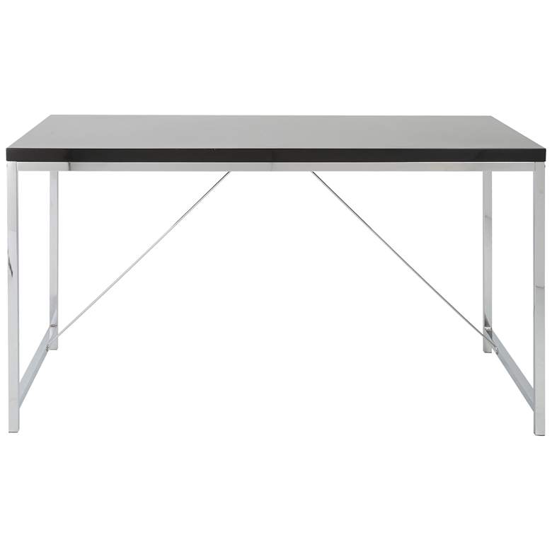 Image 1 Gilbert Gloss Black Lacquer and Chrome Desk