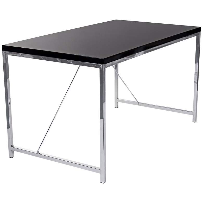 Image 3 Gilbert Gloss Black Lacquer and Chrome Desk more views