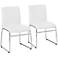 Gilbey Set of 2 White and Chrome Dining Chairs