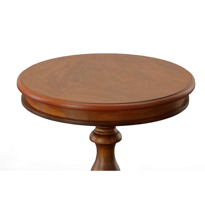 Image 4 Gilda 19 1/2" Wide Chestnut Round Side Table more views