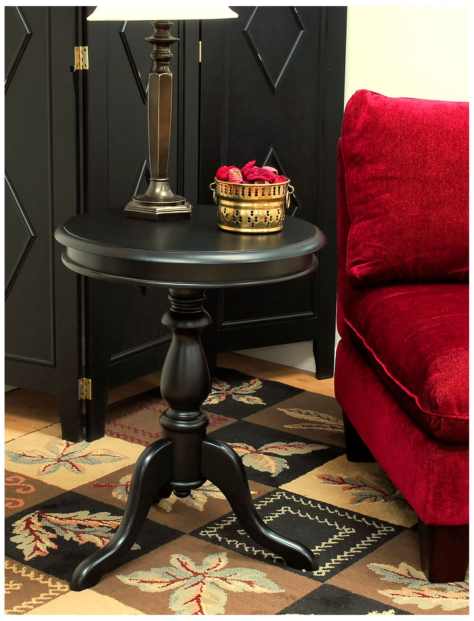 Image 6 Gilda Antique Black Side Table more views