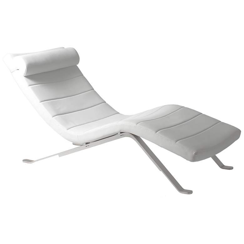 Image 1 Gilda Steel and White Leatherette Lounge Chair