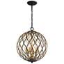 1_Gilded Glam 16"W Sand Coal and Gold 4-Light Globe Pendant