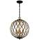 Gilded Glam 16"W Sand Coal and Gold 4-Light Globe Pendant