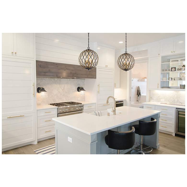 Image 2 Gilded Glam 16"W Sand Coal and Gold 4-Light Globe Pendant more views